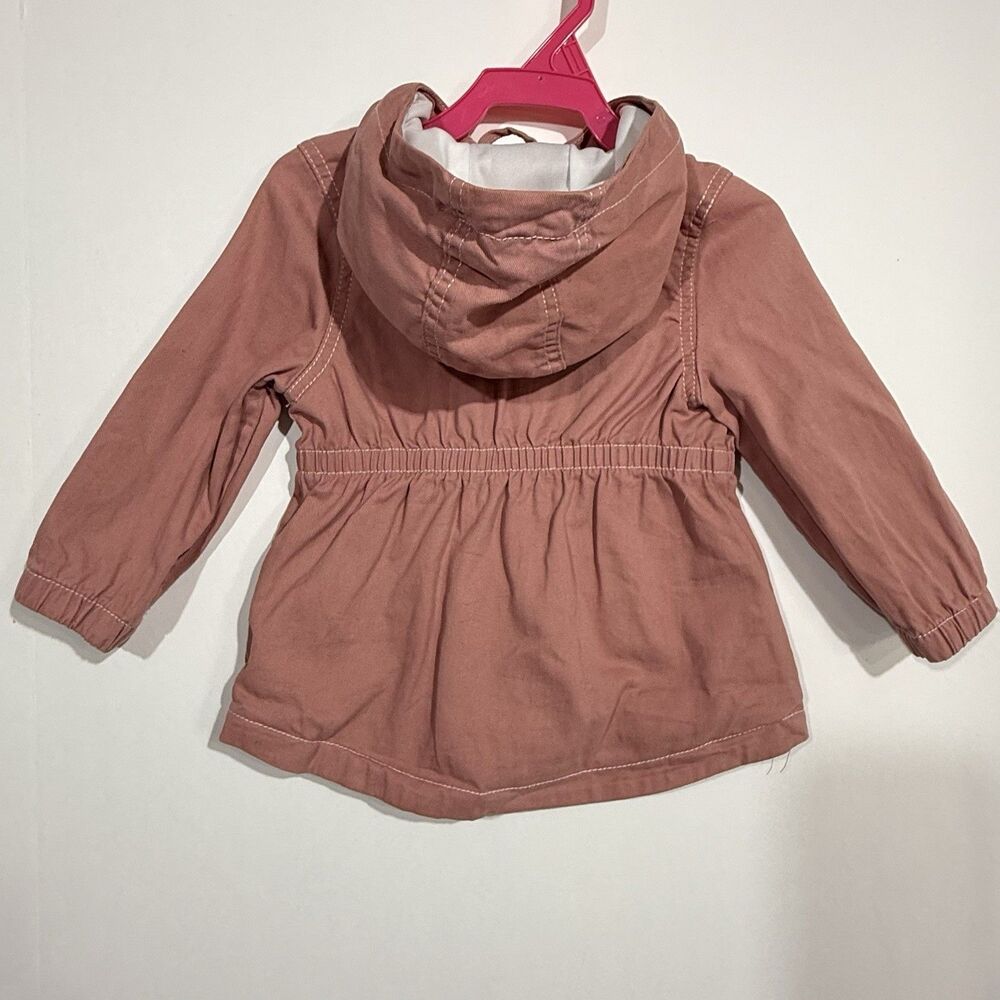 Tahari Pink Cotton Kids Girls Jacket Coat Hood Size 24 Months rhinestone buttons - Picture 5 of 16